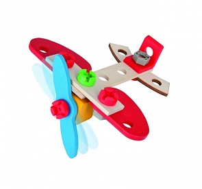 Конструктор деревянный - Самолет, 1 вариант сборки, 18 деталей (Eichhorn, 39005)